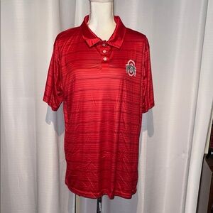 Ohio State Buckeyes Striped Polyester Polo